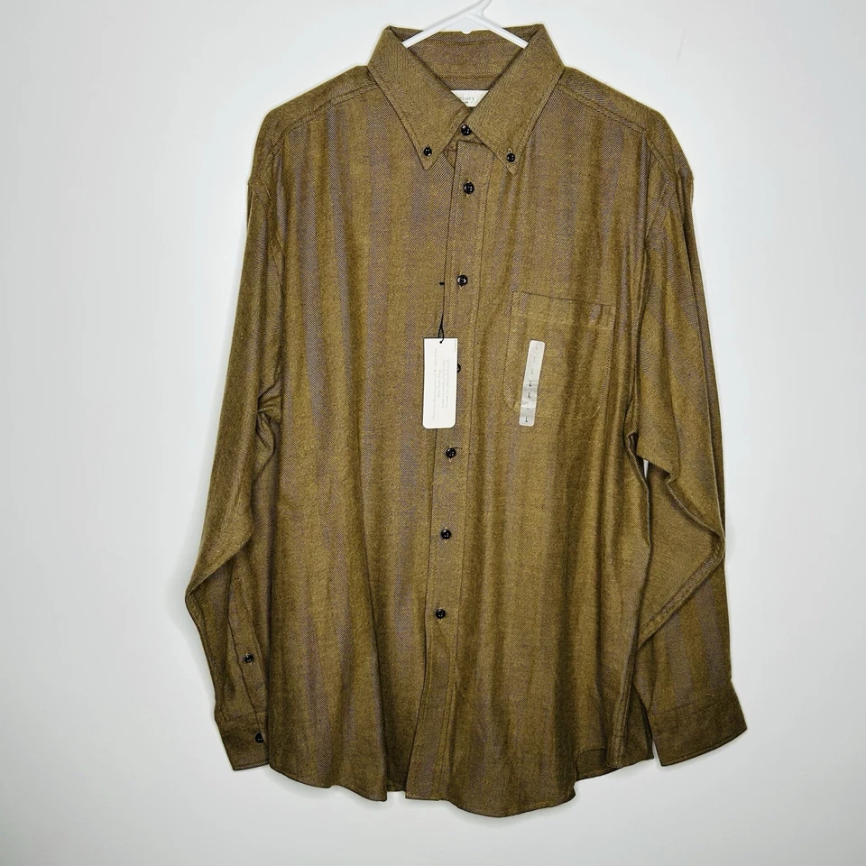 Turnbury Dress Shirt Mens Large 100% Cotton Long Sleeve Ermine Made in Portugal - Image 1 of 4