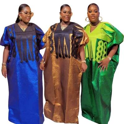 New African Women Dress Boubou Robe Ankara Dashiki Kaftan Dubai Abaya Party Gown - Image 1 of 4