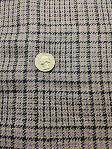 NOS Vintage Suiting Fabric Wool/Blend? Grey Brown and Purple, 1yd x 60" - Picture 1 of 6