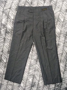 Vitale Barberis Canonico Super 120s Wolle plissiert grau Anzughose Herren 36x28 Neu mit Etikett - Bild 1 von 12