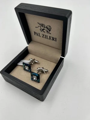 Nuevo con etiquetas. Gemelos Pal Zileri acero inoxidable steal-swarovski multicolor Foto 1 de 4