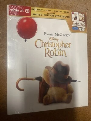CHRISTOPHER ROBIN  Bluray +DVD +DIGITAL TARGET EXCLUSIVE WITH STORYBOOK Sealed - Image 1 of 2