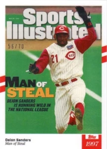 2021 Topps X Sports Illustrated Deion Sanders #45 White With Red Stripes #56/70 - Picture 1 of 3