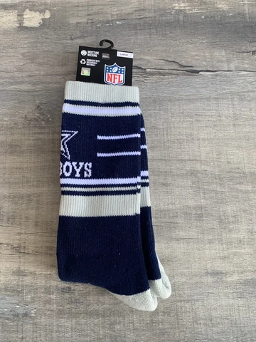 Dallas Cowboys NFL Duo 2 Pack Pair Team Colors Large Mens Crew Socks Fan Gift Cover