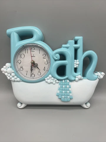 Vintage Working New Haven Quartz BATH Wall Clock 80's Bubble Bath Bathroom Decor Cover