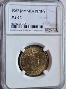 Jamaica 1 Penny 1962 NGC MS 64 - Picture 1 of 2