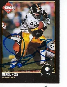 MERRIL HOGE 1992 FIRMADO DE COLECCIONISTA #141 - PITTSBURGH STEELERS - Imagen 1 de 1