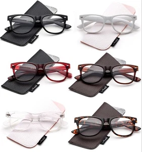 Gafas de Lectura Lectores de Borde Cornudo Lectores Cuadrados Retro con Bolsa Nuevos - Imagen 1 de 25