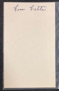 PLAYED 1937-'45! BASEBALL SIGNED 3X5 CARD LOU FETTE W/COA JSA AVAILABLE CF