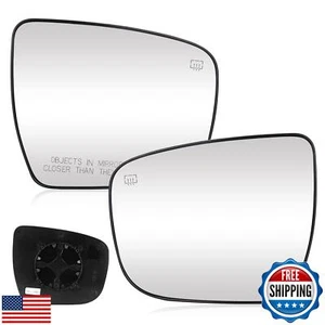 Driver Left and Passenger Right Side Power Heated Mirror Glass Fit For Nissan - Picture 1 of 5