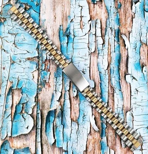 Hadley Roma SQ 10 mm - 14 mm Stainless Steel Two-tone Presidential Band LB5203T. - Picture 1 of 10