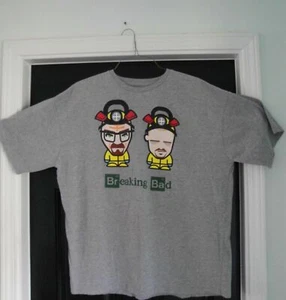 Breaking Bad T-Shirt XXL 2XL Light Grey Walter Jesse Chem Suits Big Heads - Picture 1 of 4