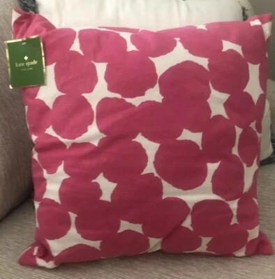 NWT Kate Spade Pillow Random Dot Pink White Decorative Square 18” With Down Fill - Image 1 of 4