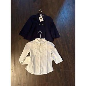 NWT KC Parker Girl's Navy Jacket and Ruffle Top Size 7/8 - Picture 1 of 11