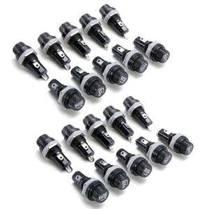US Stock 20pcs Panel Mount Fuse Holder Socket For 5 x 20mm Glass Fuses 125V 15A - Picture 1 of 10