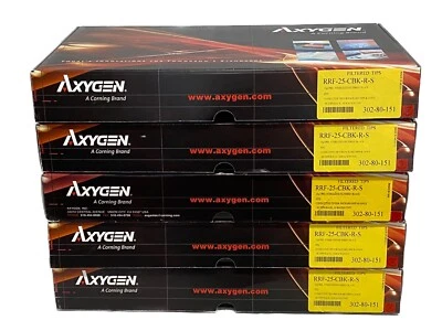 (4800/Cs) AXYGEN 25uL Conductive Filtered Black Pipet Tips 96/Rk RRF-25-CBK-R-S - Image 1 of 4