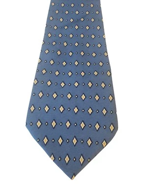 Corbata Woodward Para Hombres Pre-Amada Lujo Azul Amarillo Traje Geométrico Informal Foto 1 de 4