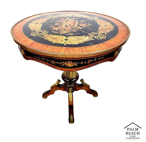 French Center Accent Lamp Table Louis XV Ormolu Mounts Cover