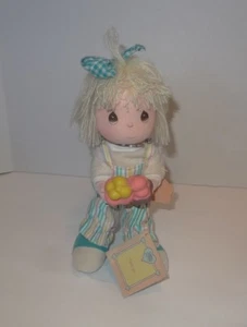 Precious Moments Friendship Line 11" Holding Ice Cream 1987 #16026 Doll w/ Stand - Picture 1 of 4