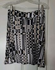 SALAAM A-Line Skirt Women Size M/L Black/White/Beige Geometric Pull-on Stretch
