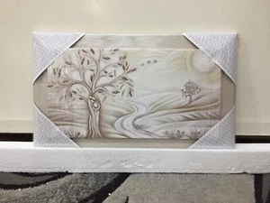 QUADRO MODERNO ALBERO DELLA VITA CON SACRA FAMIGLIA 60x36 cm - Imagen 1 de 3