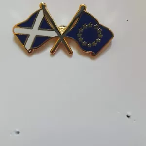 Insignia de pasador de metal ESCOCESA Y UNIÓN EUROPEA T736 - Imagen 1 de 1