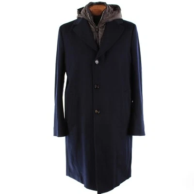 Kired Kiton NWT Palo Wool Jacket w Removable Hood & Bib Size 52 (L US) In Blue - Image 1 of 4