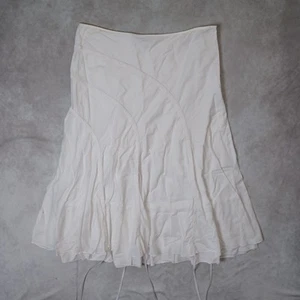 Boho Fairy Midi Skirt Womens Size 12 White Ribbon Red Herring Panelled Low Rise - Picture 1 of 10