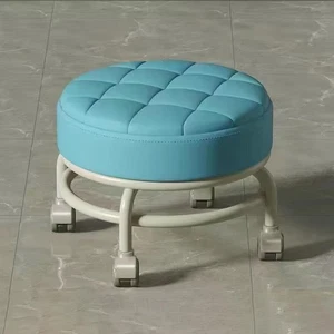 360° Rotating Roller Stool Comfortable Sturdy Pedicure Stool Movable Mini Stool - Picture 1 of 15