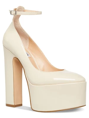 Zapatos de salón STEVE MADDEN para mujer beige 3" plataforma punta de tragaluz tacón bloque 10 M Foto 1 de 4