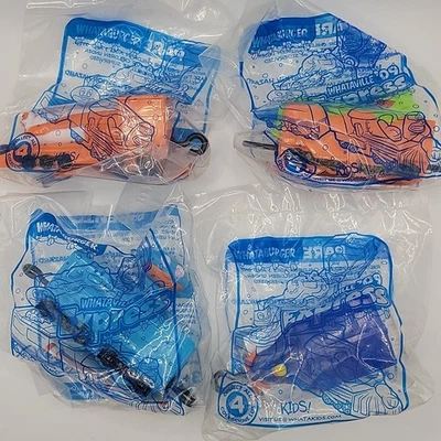 Whataburger Kid's Meal Train Set / Whataville '09 Express Complete Set of 4 Toys - Image 1 of 4