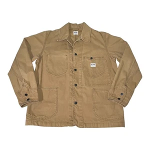 Lee Workwear Denim Chore Coat Jacket Mens L Large Tan Brown Loco Railroad *flaw - Picture 1 of 18