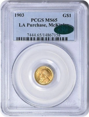 1903 LA Purchase - McKinley $1 Gold MS65 PCGS (CAC) - Image 1 of 4