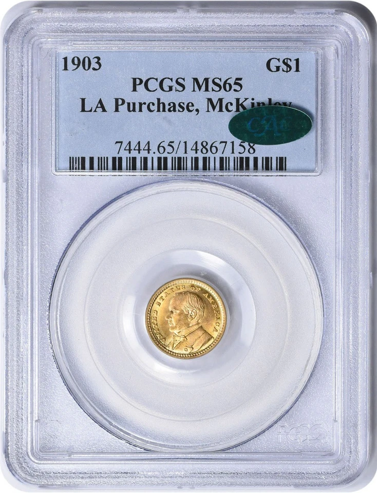 1903 LA Purchase - McKinley $1 Gold MS65 PCGS (CAC) - Image 1 of 4