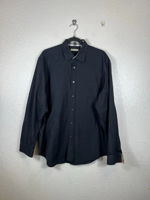 Camisa de vestir clásica Burberry Brit para hombre XL negra a cuadros Nova manga larga Foto 1 de 4