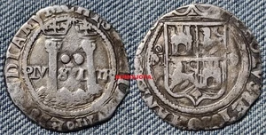 MEXICO JUANA Y CARLOS año 1504/1516. 4 Reales Plata ceca Mº O. 5,95 gr. 25 mm. - Picture 1 of 2