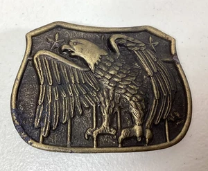 Vintage Metal Belt Buckle American Bald Eagle Patriotic 3" x 2.5" - Picture 1 of 6