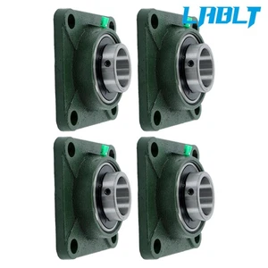 LABLT 4×  UCF209-28 1-3/4" Bore Pillow Block Flange Bearing 4 Bolt Solid Base - Picture 1 of 11