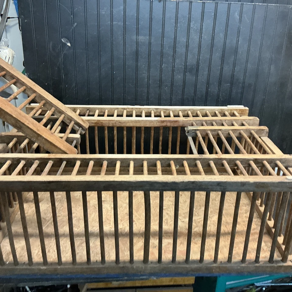 Primitive Wood Chicken Crate Cage Carrier 35inx12inx 23inFarm Cage Free Shipping - Image 1 of 4