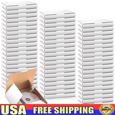 100 Pcs CD Mailer Boxes Corrugated Shipping Storage Packaging Small Business New - Image 1 of 4