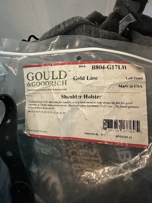 Gould & Goodrich Shoulder Holster w/Double Mag Pouch, Black, Left : B804-G17LH - Image 1 of 2