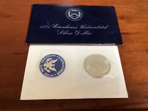 1971 S Eisenhower UNC Blue Pack 40% Silver Ike Dollar US Coin - Picture 1 of 10