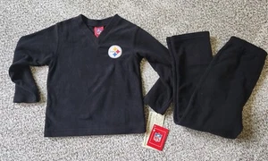 Nuevo con etiquetas Ropa de equipo NFL Pittsburgh Steelers Negro 2 piezas Pijama polar Talla 4 Unisex - Imagen 1 de 1