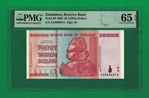 20 Trillion Dollars Zimbabwe AA 2008 PMG Certified Authentic - Low Serial Number - Picture 1 of 6