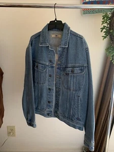 Vintage Hard Rock Cafe Tampa Denim Trucker Jacket Embroidered Size L - Picture 1 of 2