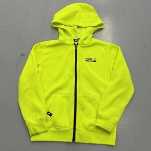 Polo Sport Volt Green Full Zip Up Hoodie Sweatshirt Youth Kids Size 7 - Picture 1 of 12