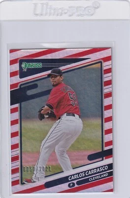2021 DONRUSS RED /2021 CARLOS CARRASCO NEW YORK METS INDIANS PARALLELS E7703 - Image 1 of 2