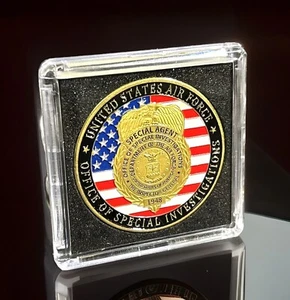Moneda de Desafío OOSI de la Oficina de Investigaciones Especiales de la USAF 40 mm con estuche ¡Nuevo! - Imagen 1 de 15