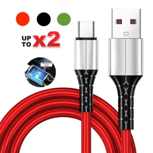 UP TO 2x USB Type C Charger charging Cable For Xiaomi Huawei Oppo Nokia - Picture 1 of 16
