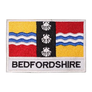 Bedfordshire County Flag Patch Iron On Patch Sew On Badge Embroidered Patch - Picture 1 of 1